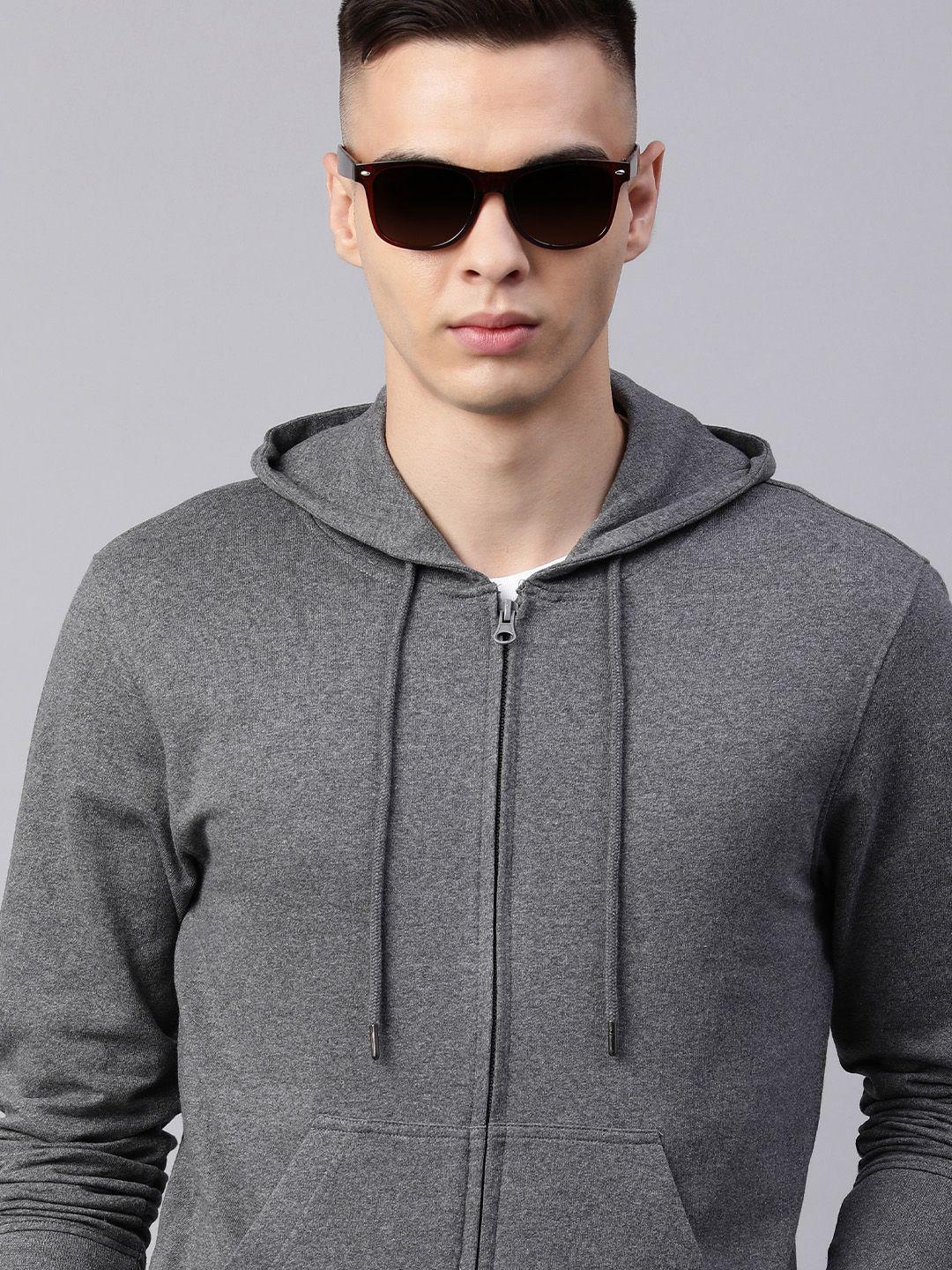 huetrap men hooded front-open sweatshirt