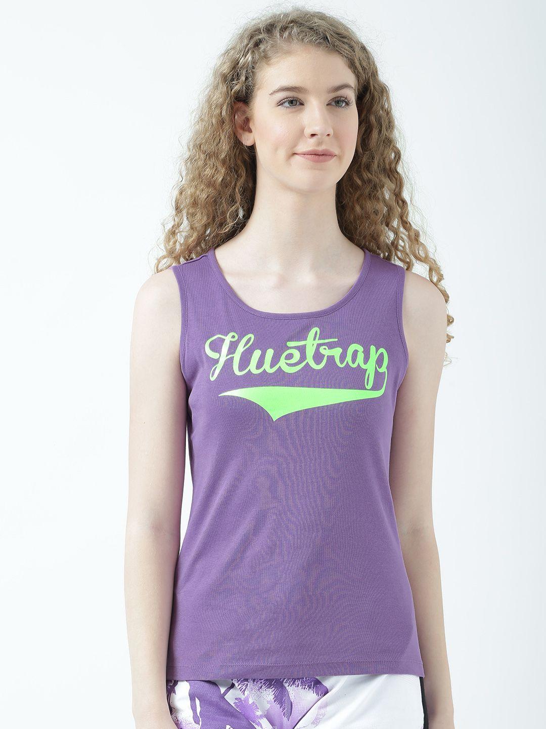 huetrap women lavender solid tank pure cotton top