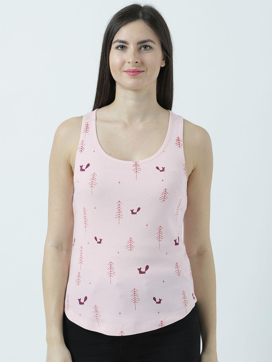 huetrap women pink printed tank top