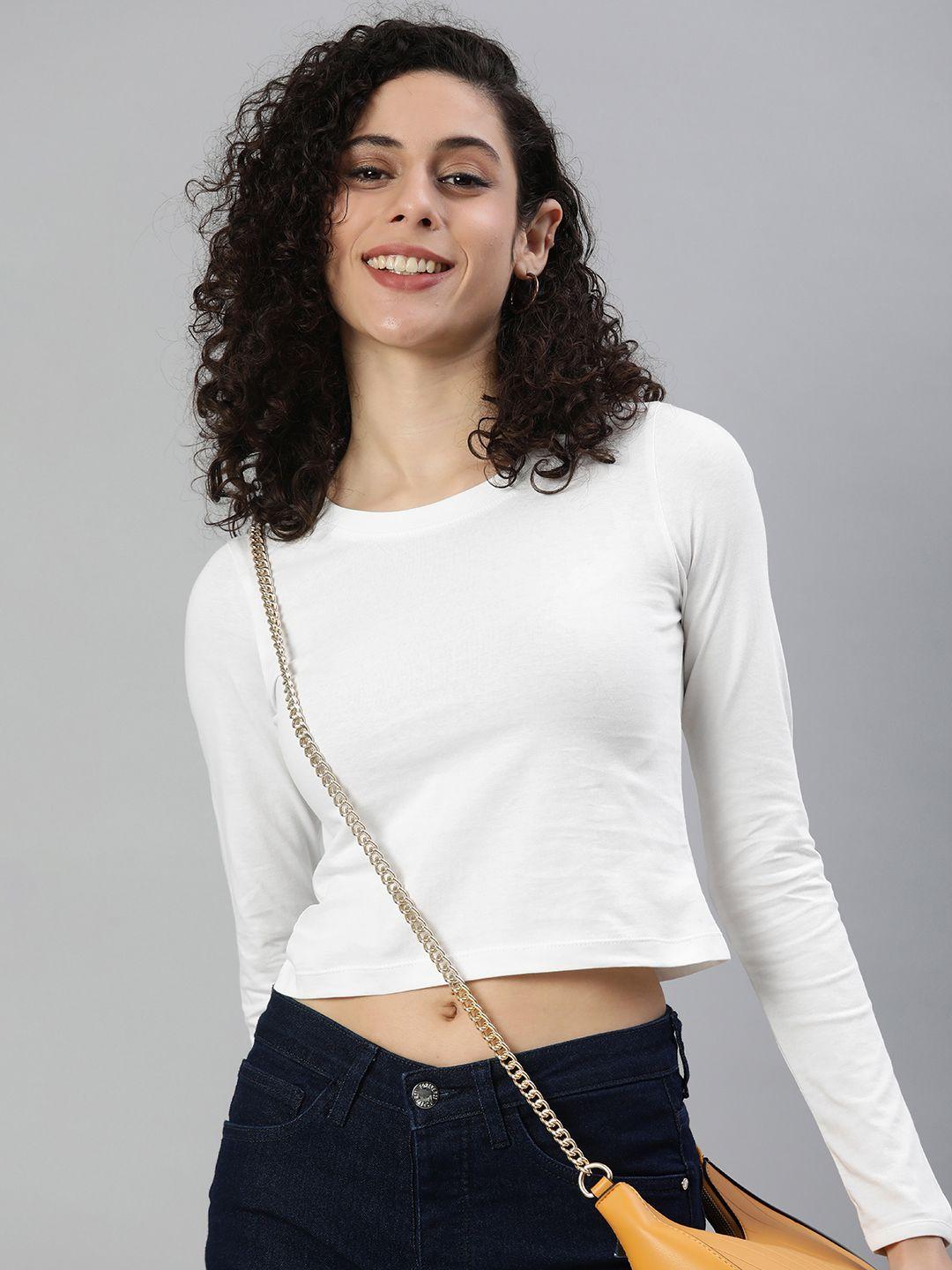 huetrap women pure cotton crop top