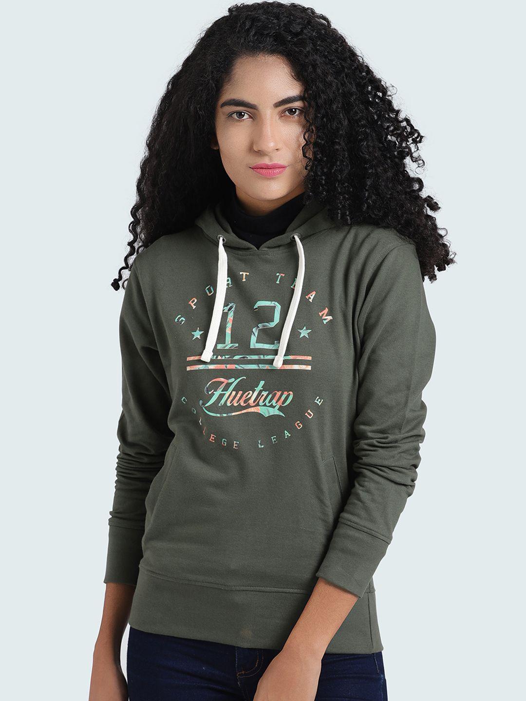 huetrap womens be statement gray graphic hooded sweatshirt