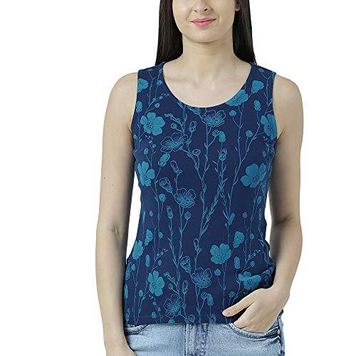 huetrap womens blue floral tank top