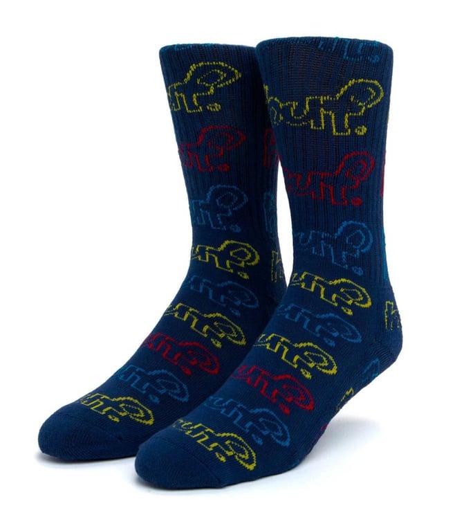 huf x capsul blue drop out printed socks (free size)