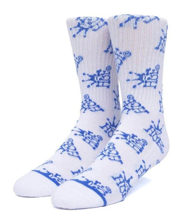 huf x capsul white da crown printed socks (free size)