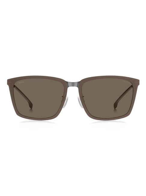 hugo boss brown rectangular sunglasses for men