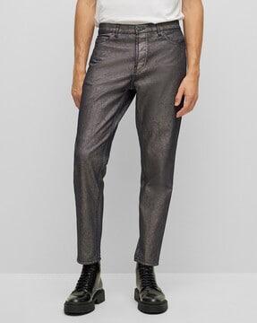 hugo metallic-effect tapered fit jeans