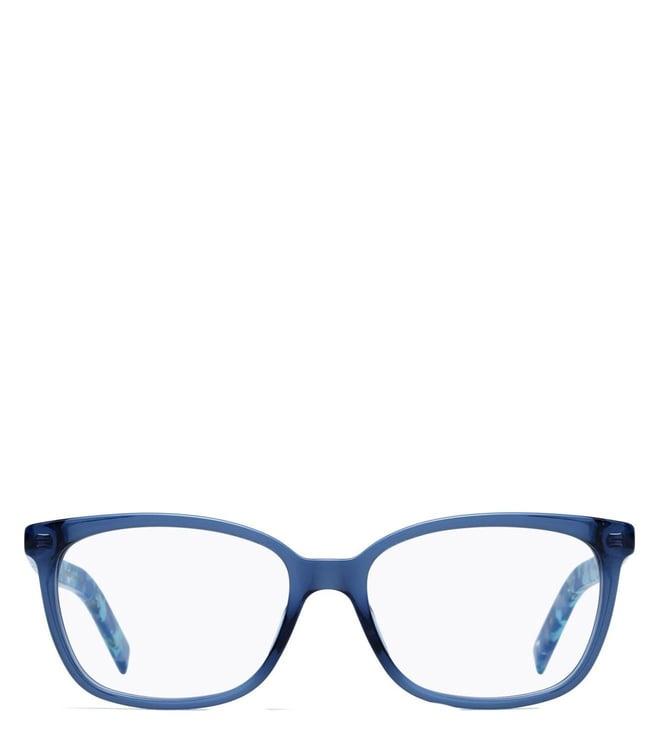 hugo 101716jbw5316 blue havana contemporary rectangular eye frames for women