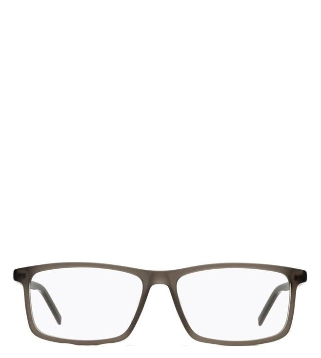 hugo 1022604in5515 matte brown contemporary rectangular eye frames for men