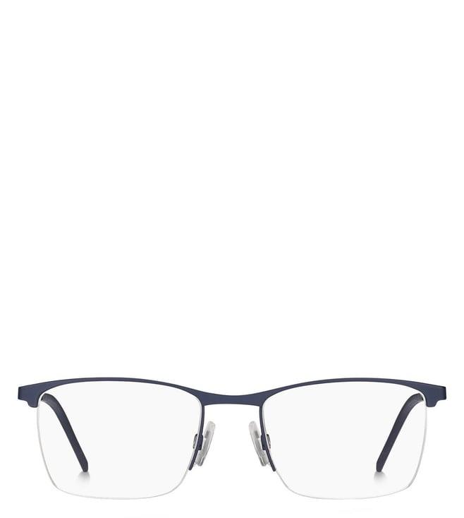 hugo 103829fll5419 matte blue rectangular eye frames for men