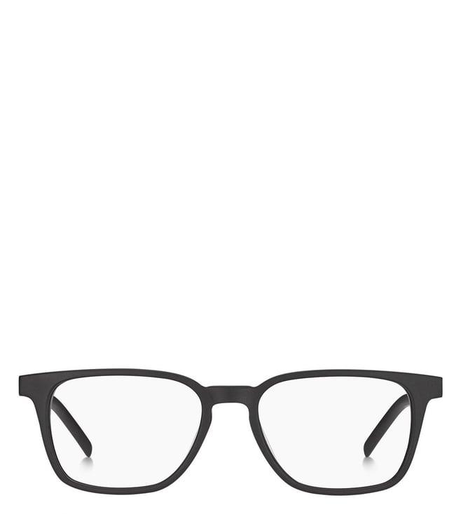 hugo 1046480035217 matte black rectangular eye frames for men