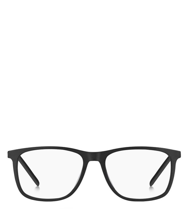 hugo 1052240035416 matte black rectangular eye frames for men