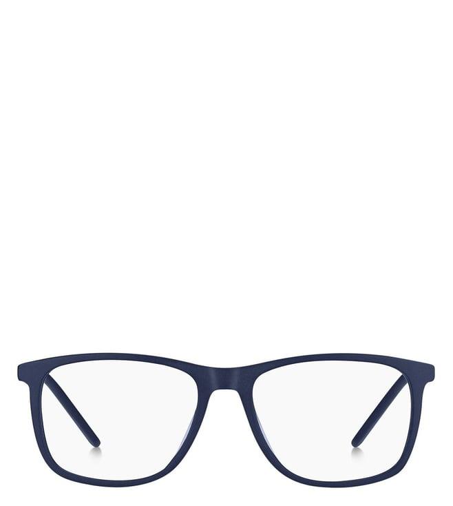 hugo 105224fll5416 matte blue rectangular eye frames for men