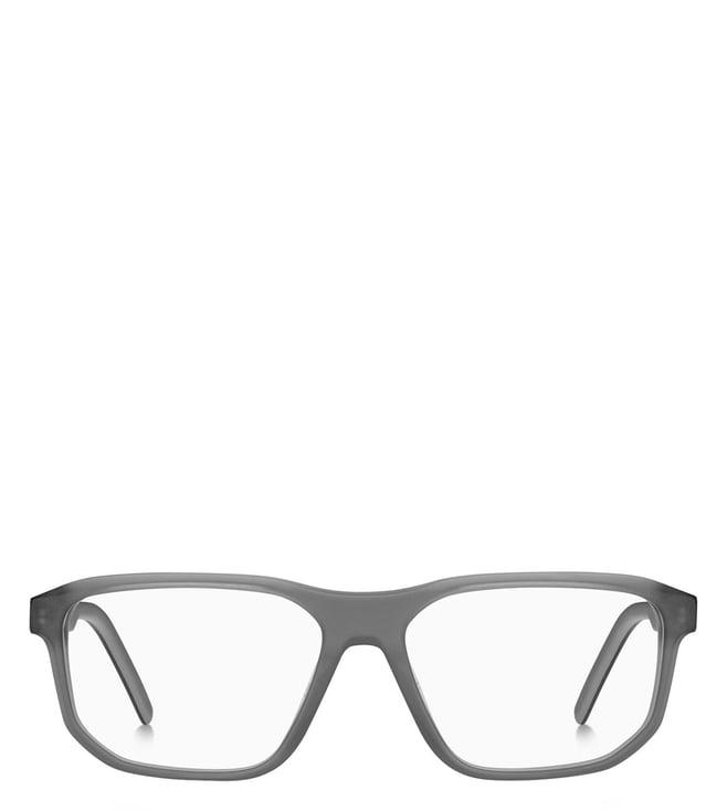 hugo 106058fre5616 matte grey rectangular eye frames for men