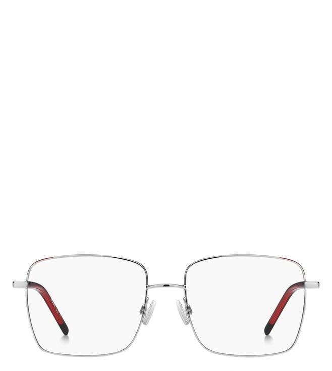 hugo 106613j2b5416 silver red rectangular eye frames for women