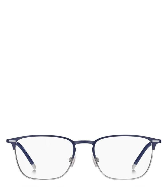 hugo 107165b885318 blue silver rectangular eye frames for men