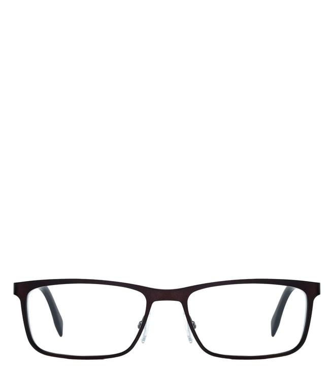 hugo boss 1014644in5317 matte brown essential & contemporary rectangular eye frame for men