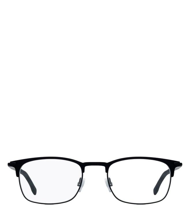 hugo boss 1014780035220 matte black tech & innovation clubmaster eye frame for men