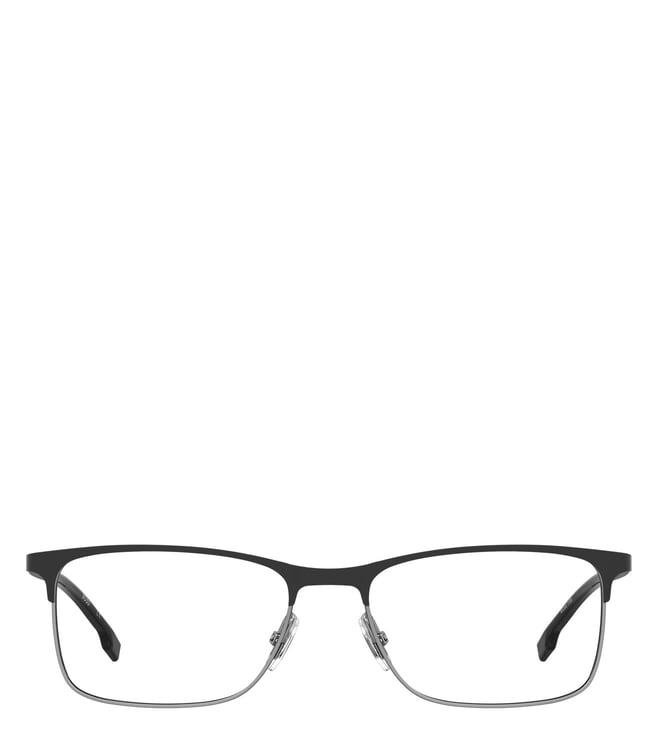 hugo boss 103784rzz5818 matte black functional & comfort rectangular eye frame for men