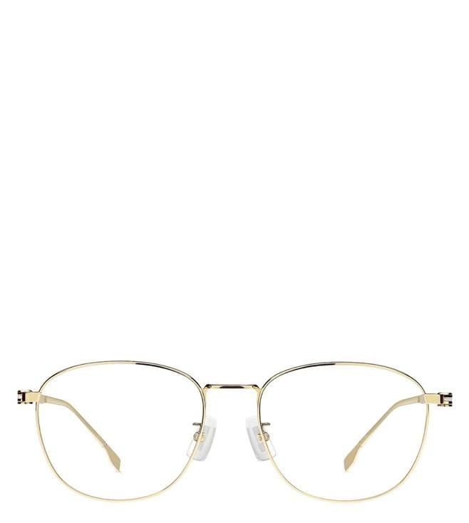 hugo boss 105669j5g5418 gold rectangular eye frames for men