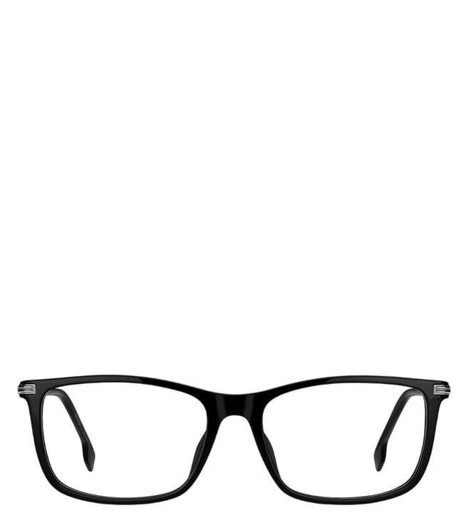 hugo boss 1077392845617 black ruthenium rectangular eye frames for men