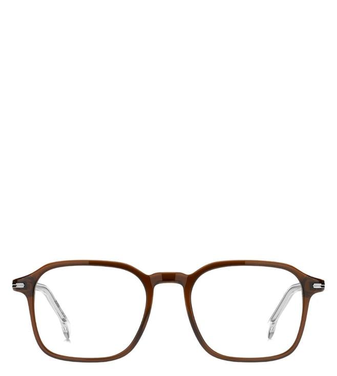 hugo boss 10827009q5219 brown rectangular eye frames for men