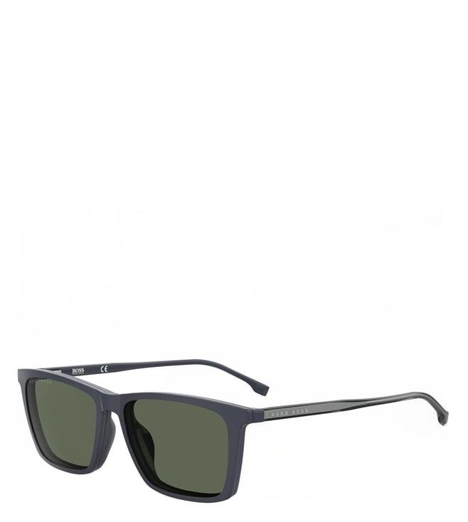 hugo boss 1151/cs kb7 56qt green rectangular sunglasses for men