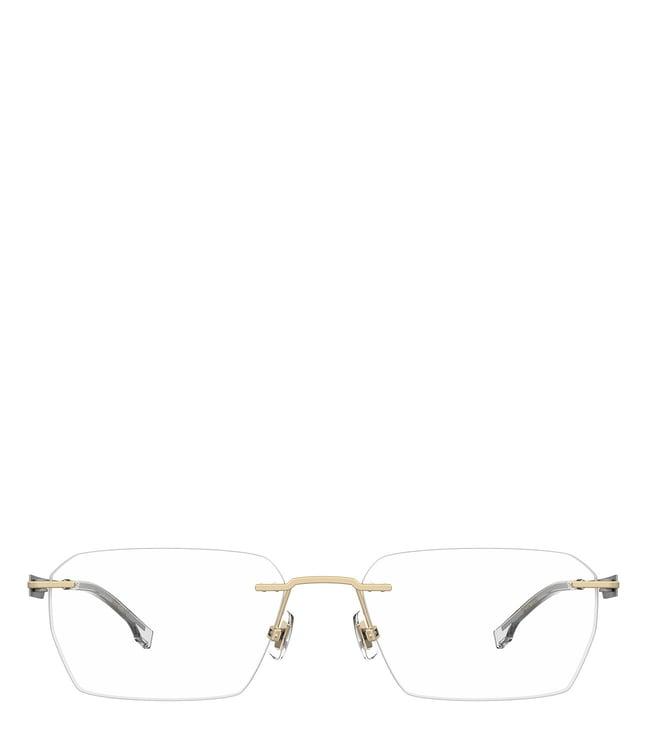 hugo boss 1265/a gold rectangular eyewear frames for men