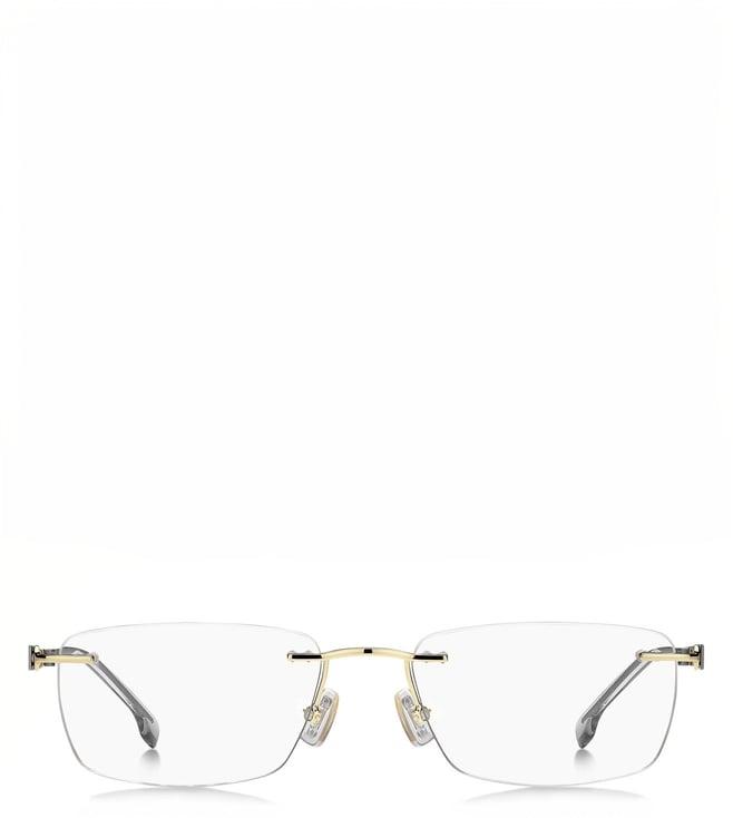 hugo boss 1423 gold rectangular eyewear frames for men