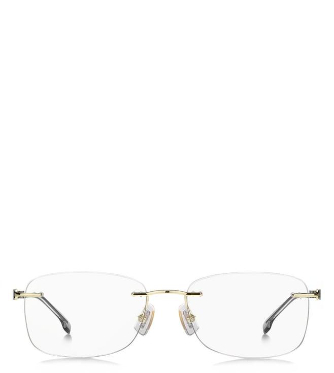 hugo boss 1424 gold rectangular eyewear frames for men
