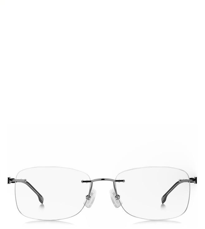 hugo boss 1424 grey rectangular eyewear frames for men