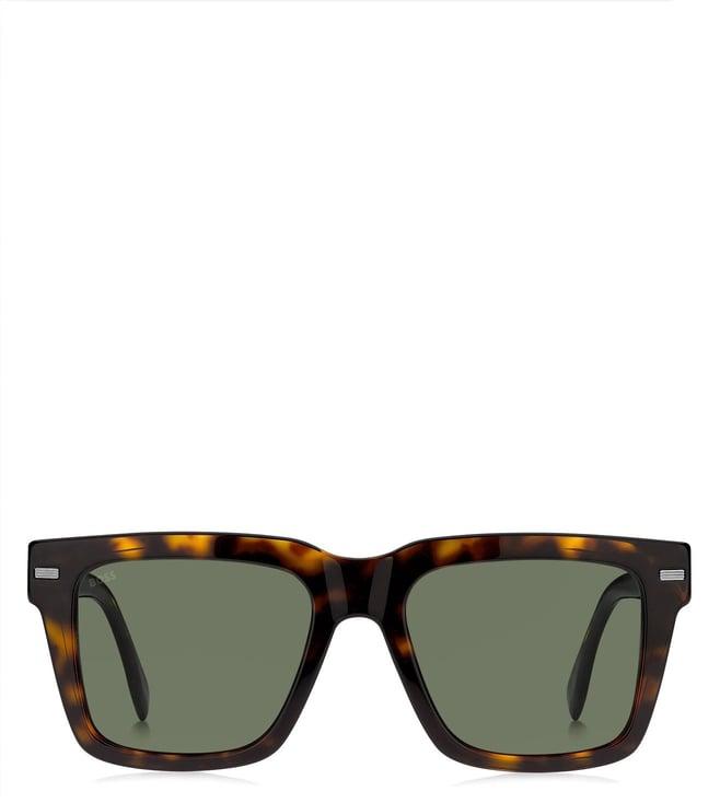 hugo boss 1442/s 086 53qt green square sunglasses for men