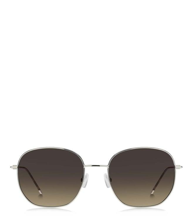 hugo boss 205430tng55pr brown geometric sunglasses for women