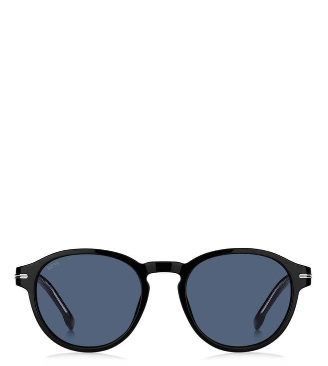 hugo boss 20597380752ku blue round sunglasses for men