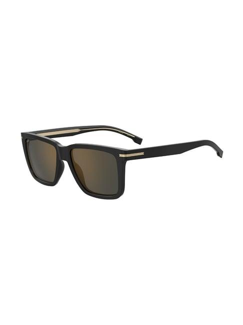 hugo boss brown rectangular sunglasess for men