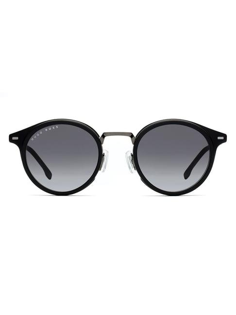 hugo boss grey round sunglasses for men