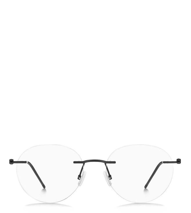 hugo boss ihb229mb51 matte black oval eyewear frames for men