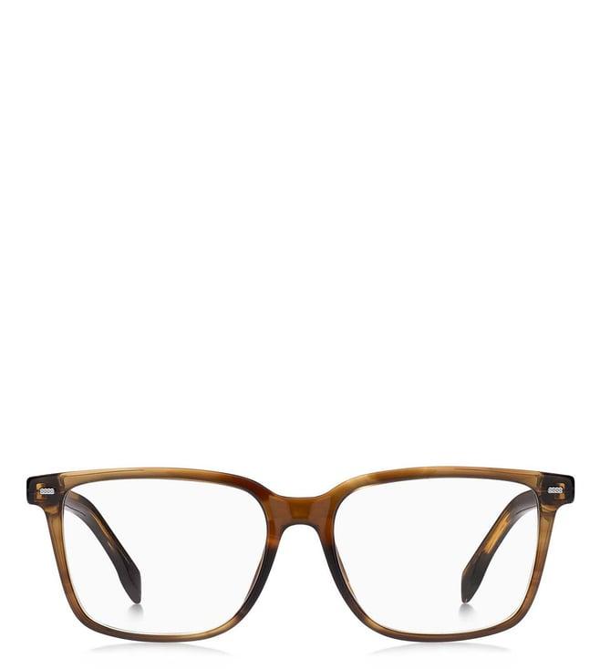 hugo boss ihb265br55 transparent brown square eyewear frames for men