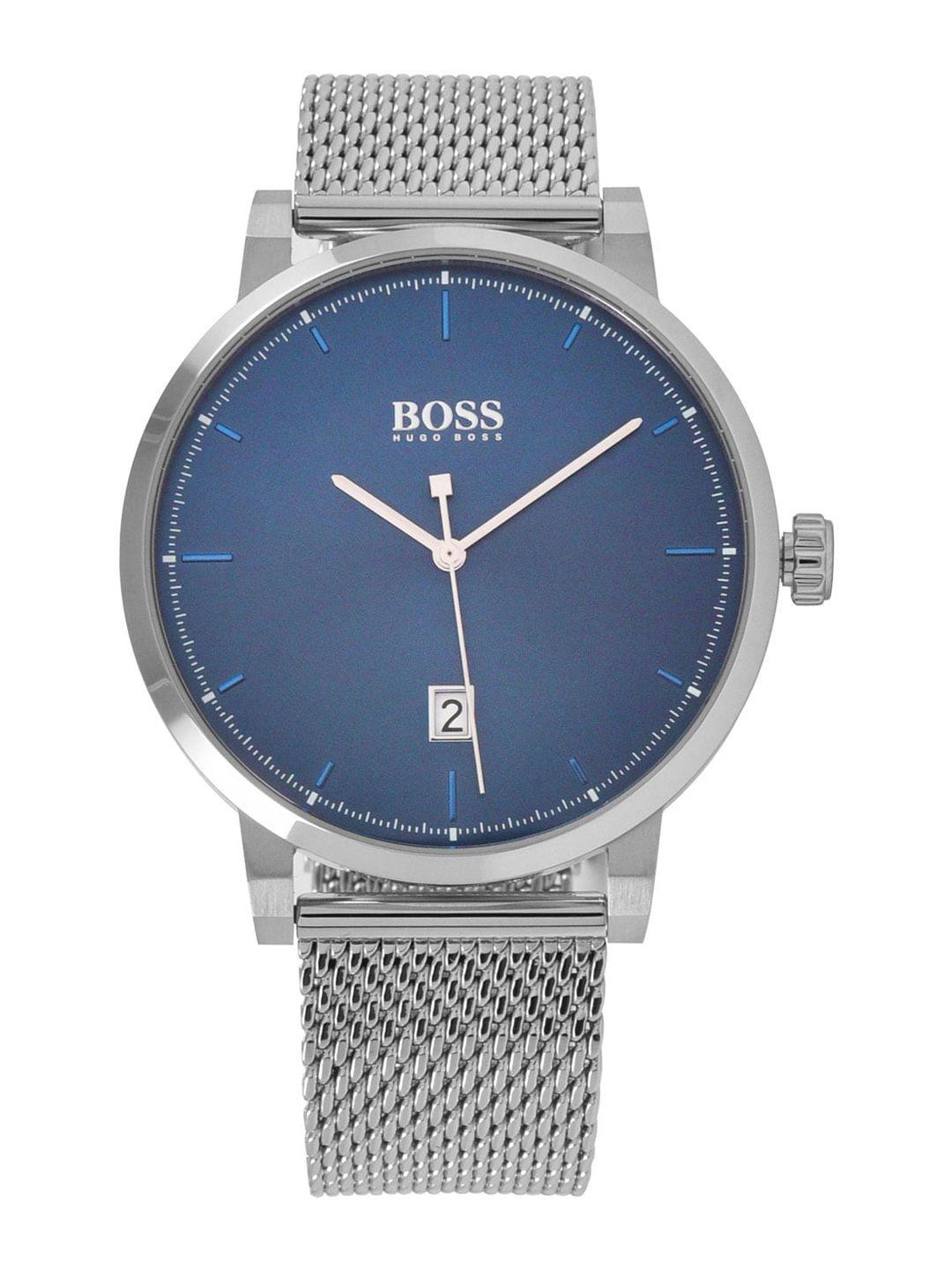 hugo boss men blue analogue watch