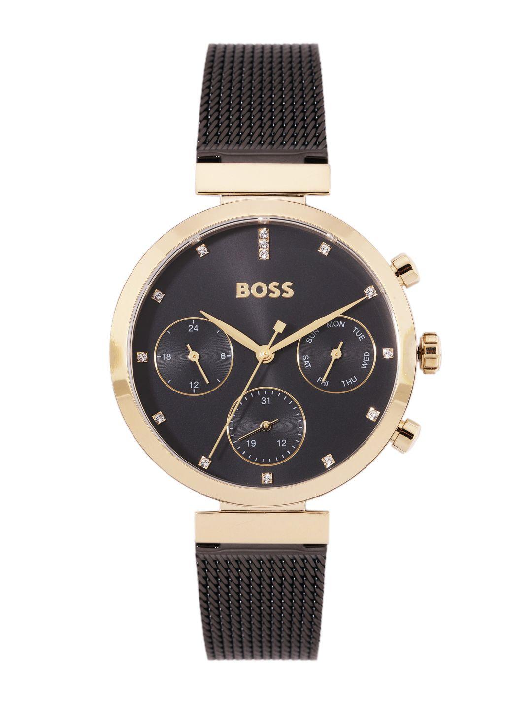 hugo boss women black flawless analogue watch 1502627