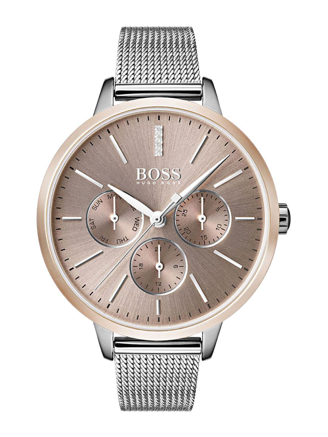 hugo boss women brown analogue watch