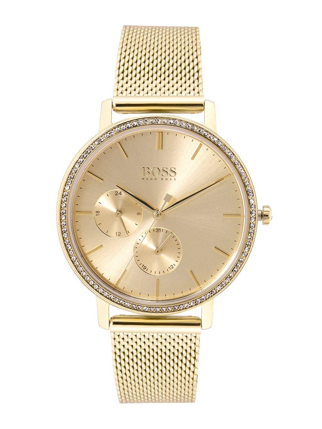 hugo boss women gold-toned ladies classic analogue watch 1502520