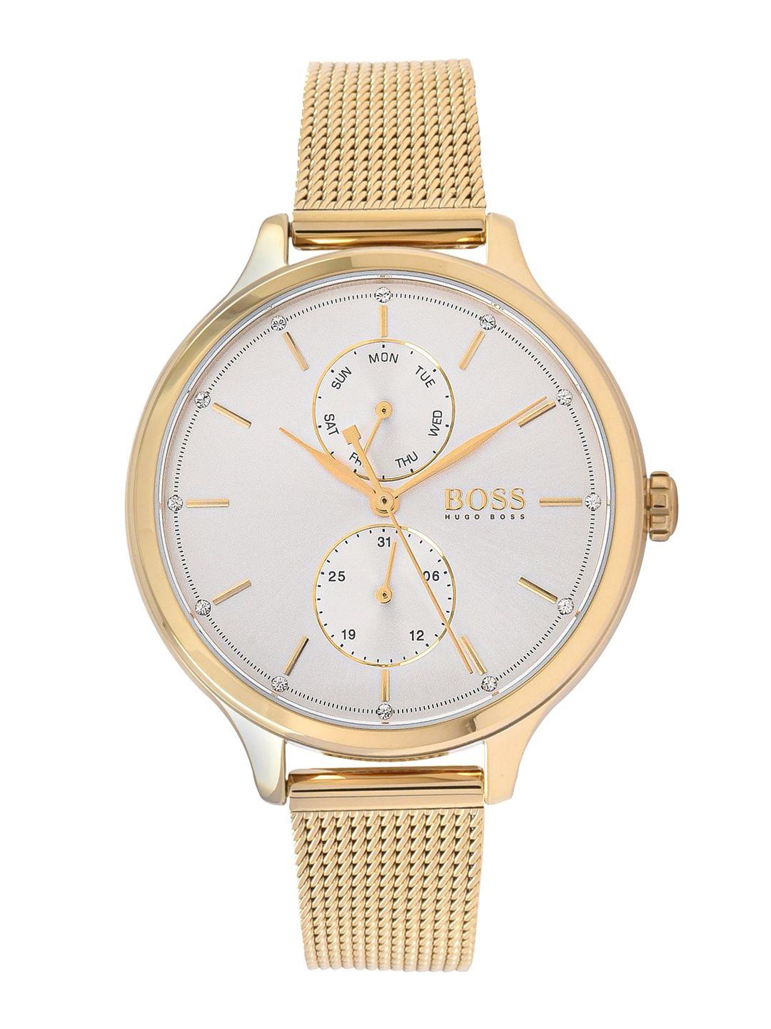 hugo boss women silver-toned analogue watch