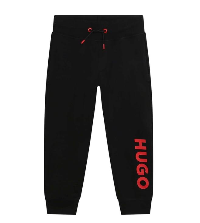 hugo kids black regular fit joggers