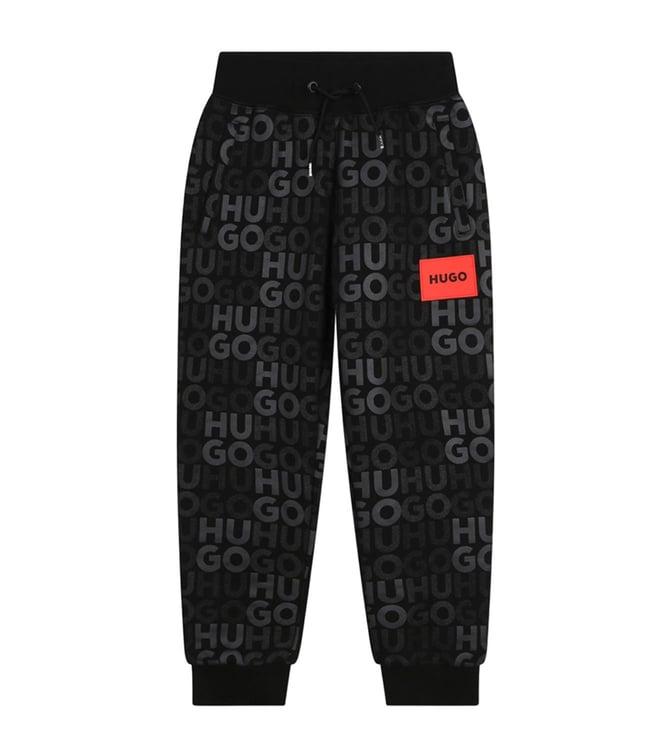 hugo kids black regular fit joggers