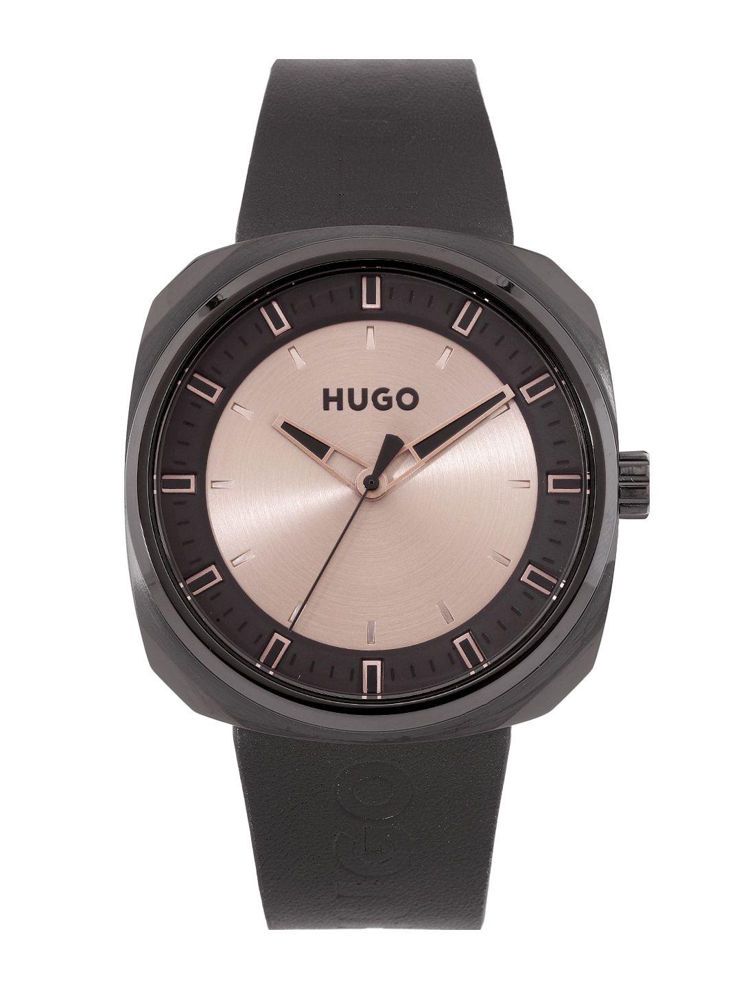 hugo men #shrill octagonal leather analogue watch 1530308