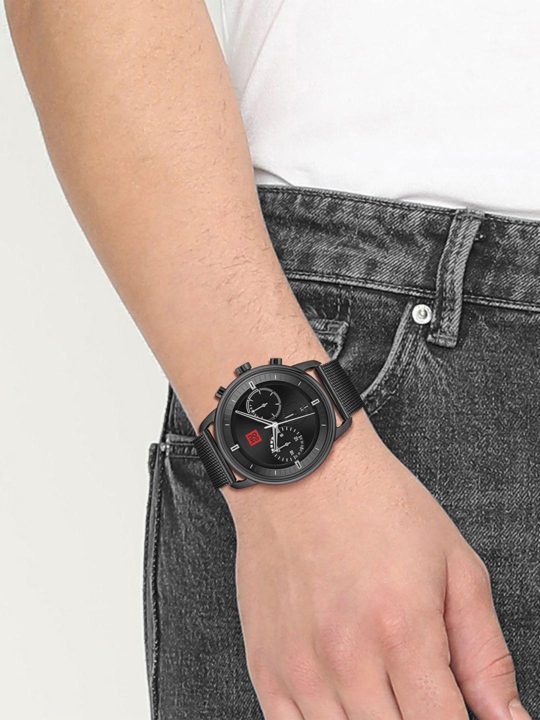 hugo men black advise bracelet style multi function analogue watch 1530260