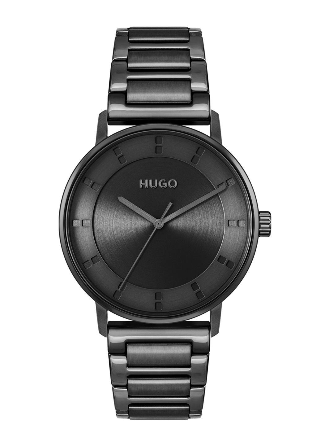 hugo men black ensure analogue watch 1530272