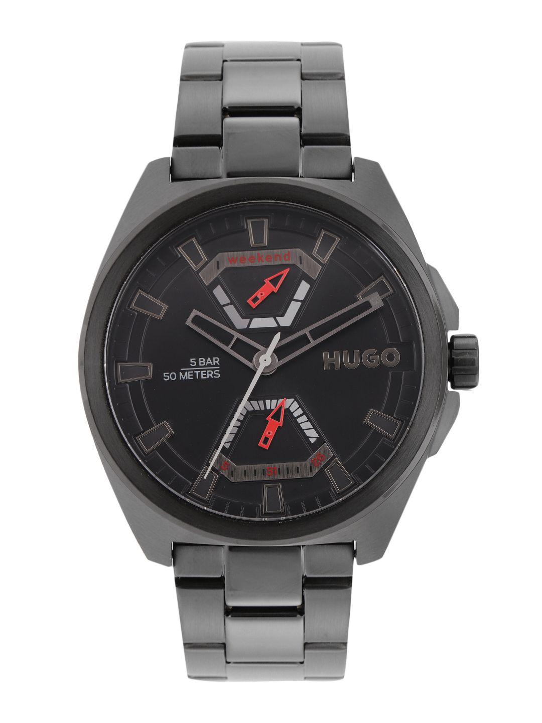 hugo men black expose analogue watch 1530244