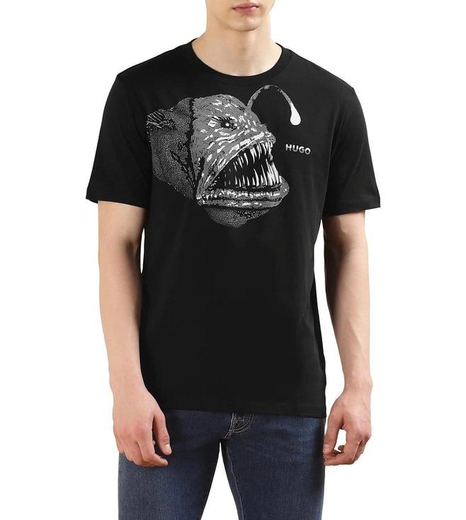 hugo men black lantern fish t-shirt