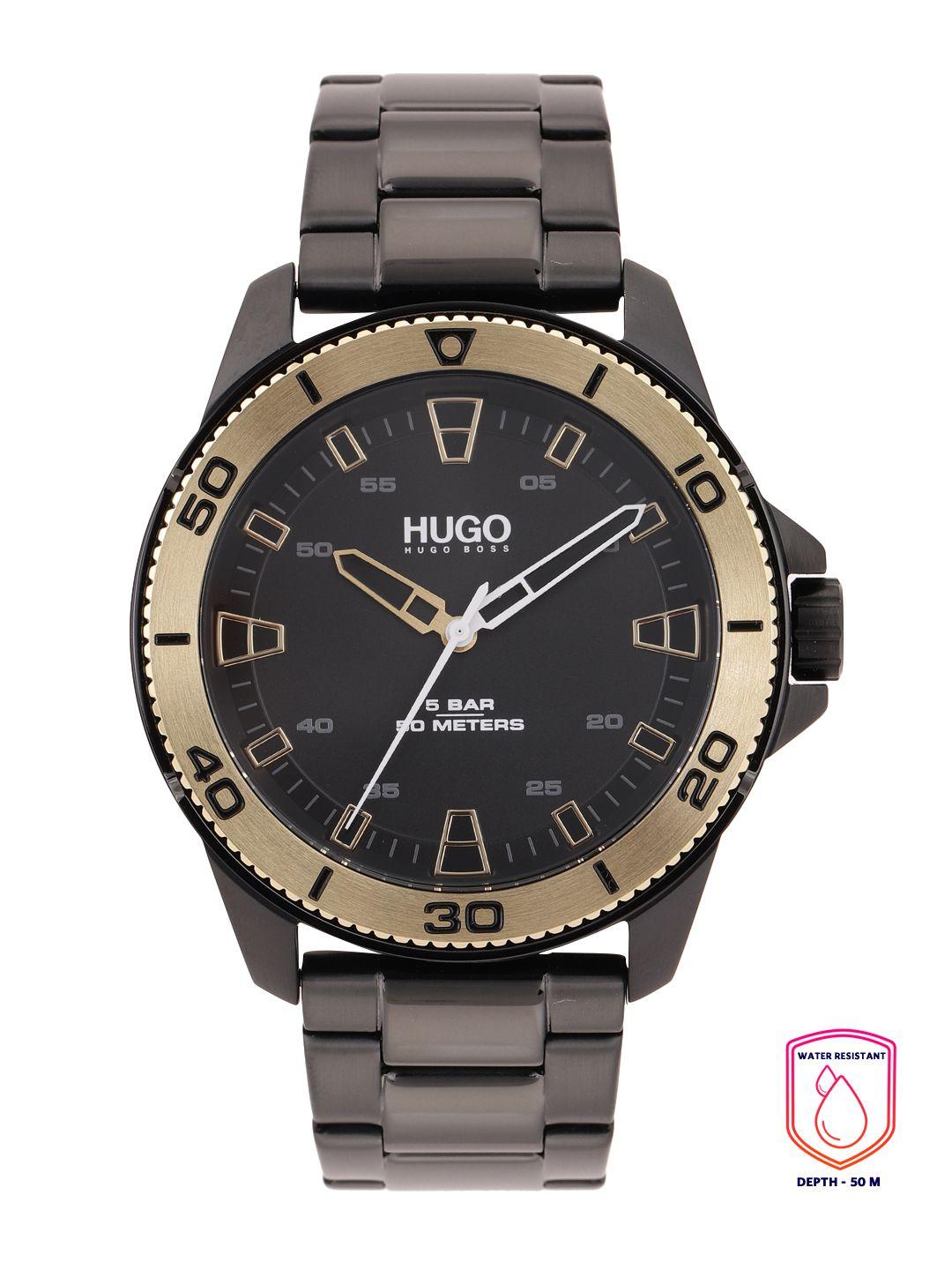 hugo men black streetdiver bracelet style analogue watch 1530225